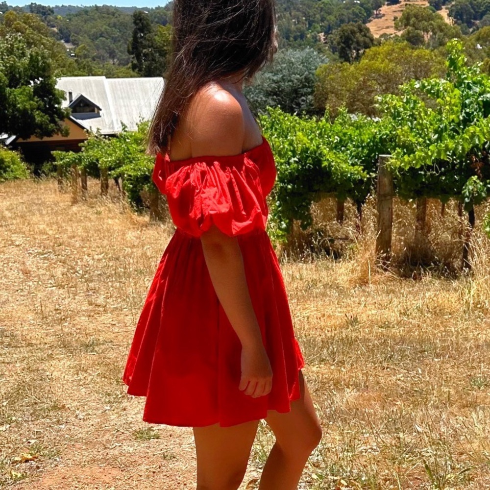 Red Off-Shoulder Dress